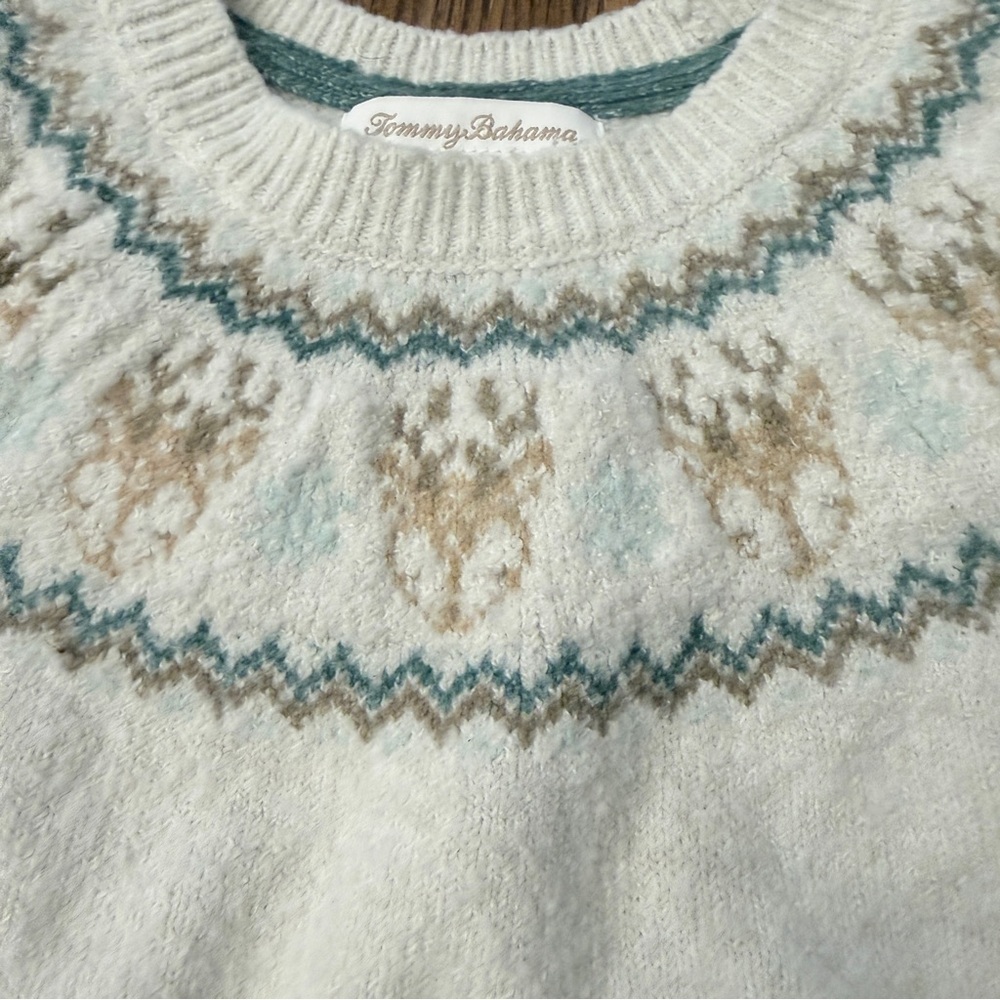 Tommy Bahama Kids Fair Isle Reindeer Christmas Nordic Sweater Size 4T BC - Picture 3 of 8